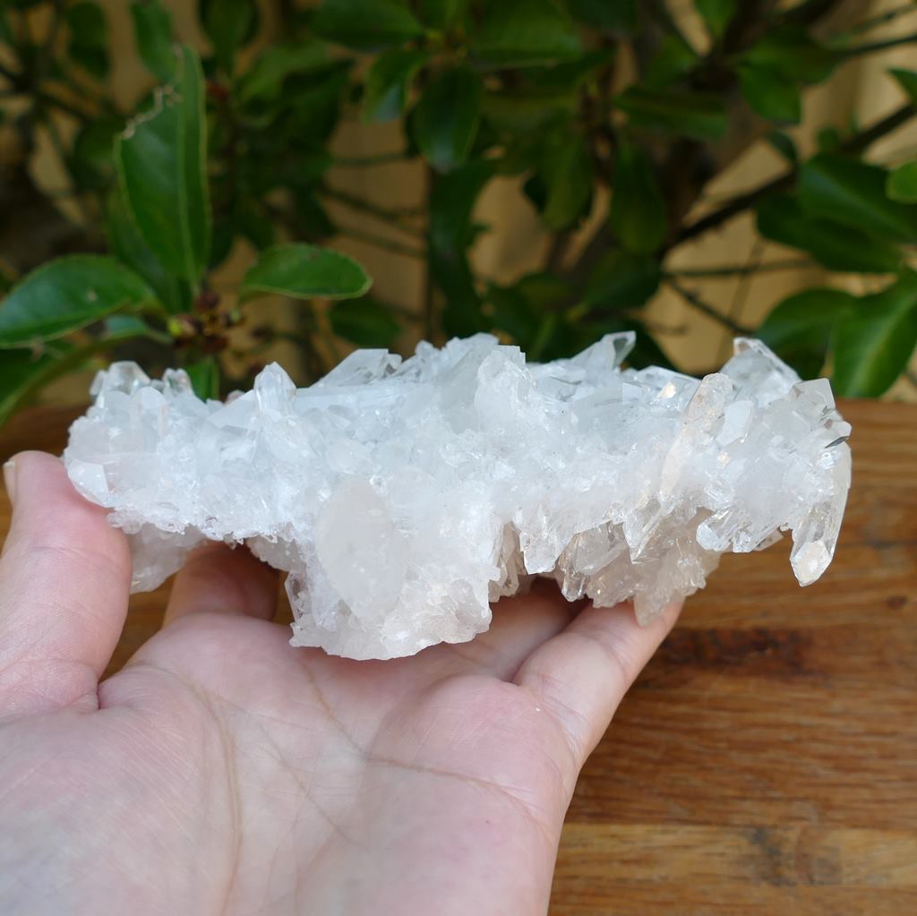 clear quartz crystal cluster