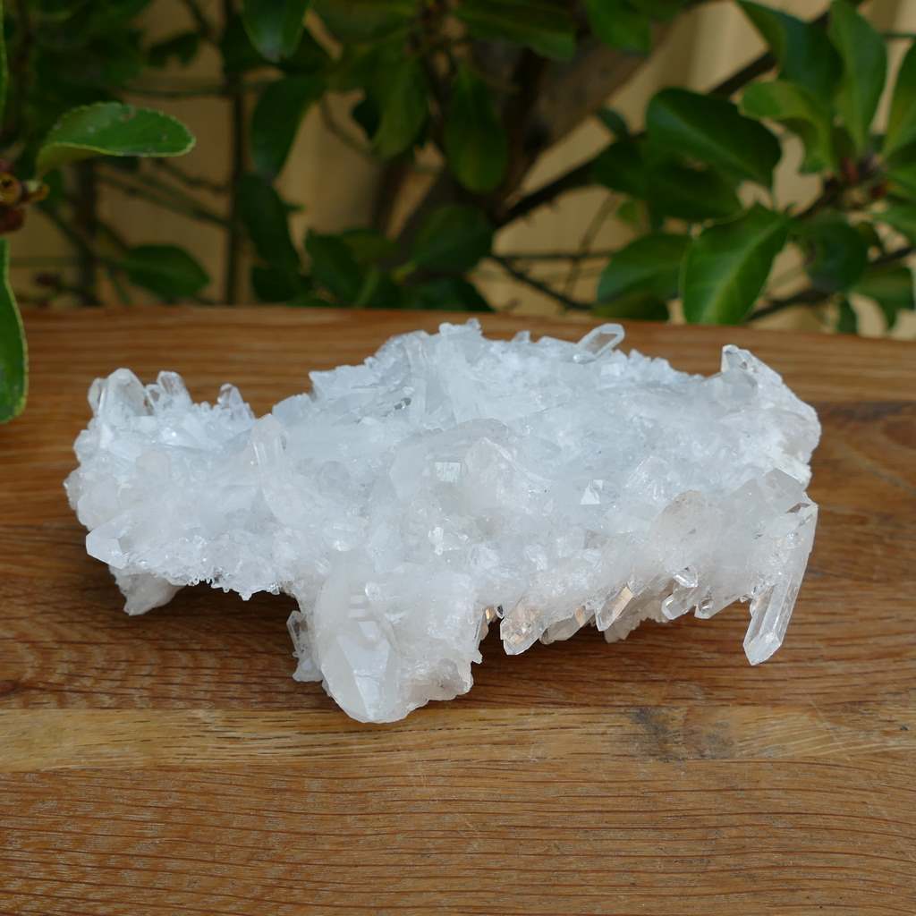 clear quartz crystal cluster