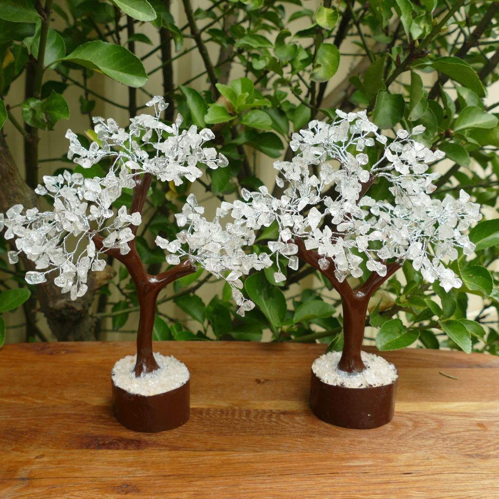 clear quartz crystal gem tree
