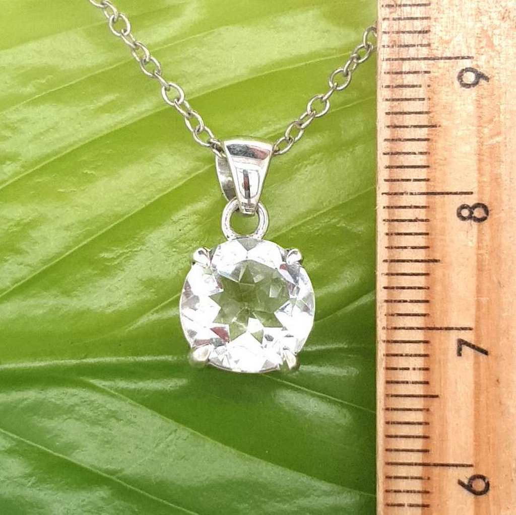 clear quartz faceted pendant