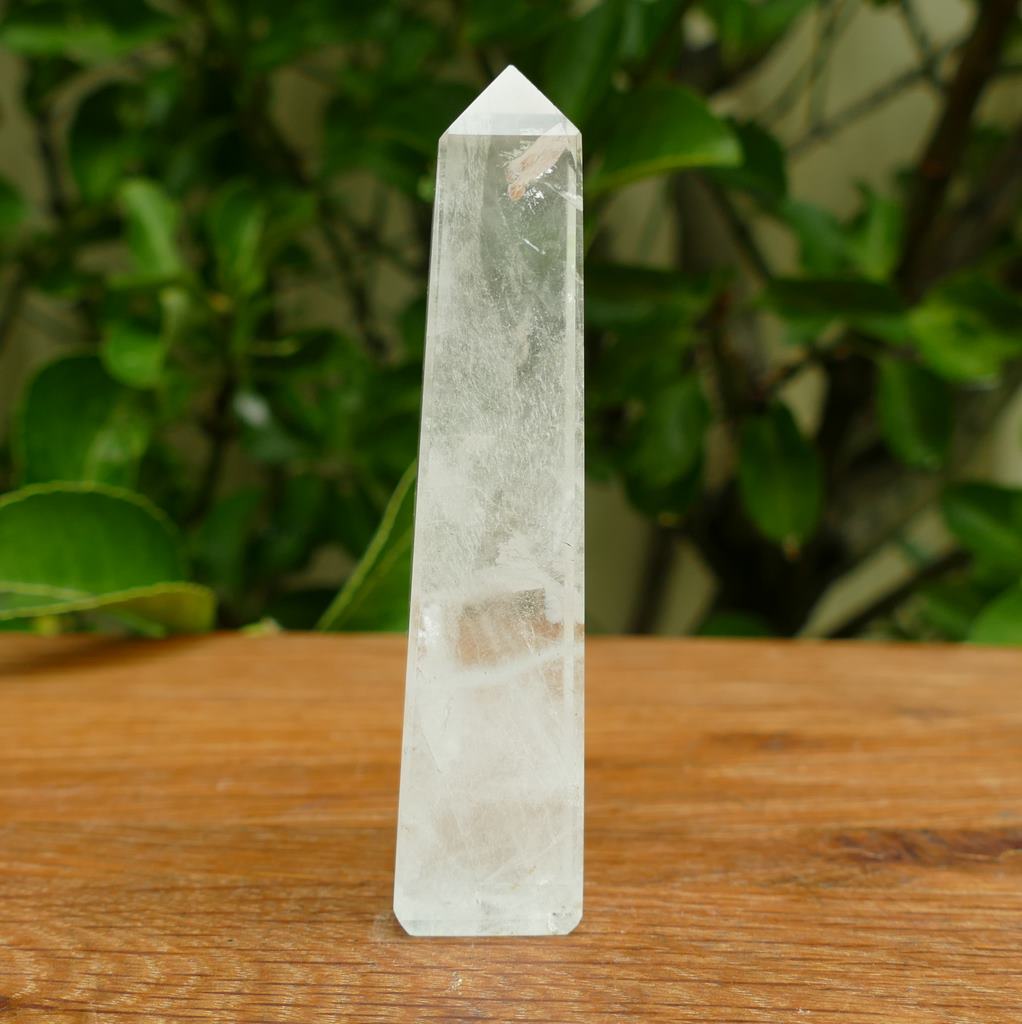 clear quartz crystal obelisk