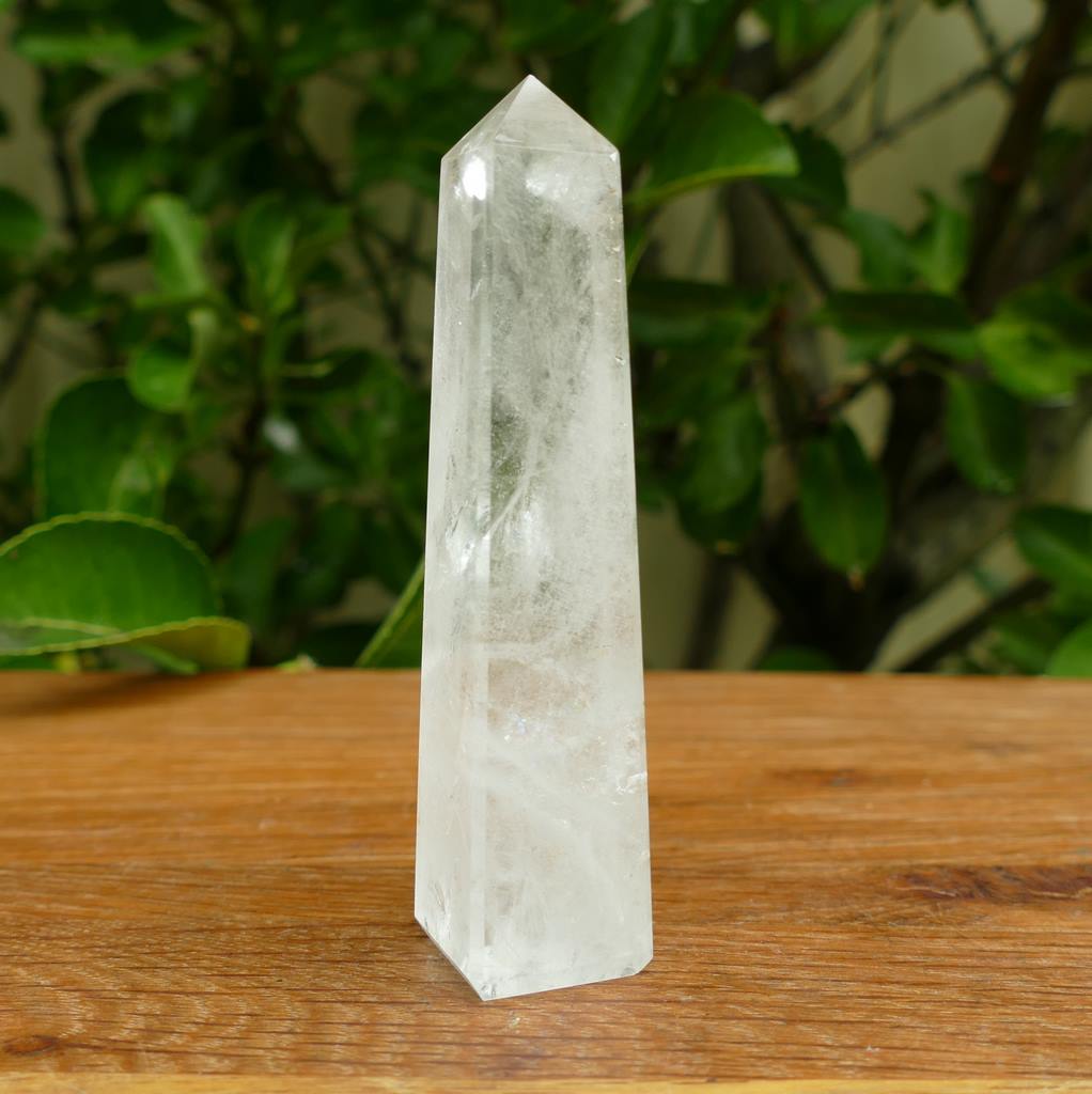 clear quartz crystal obelisk