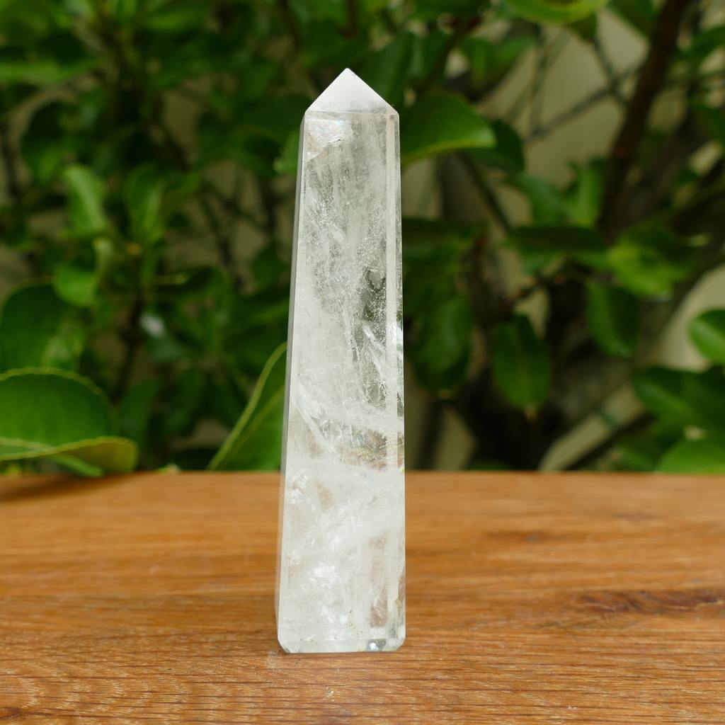 clear quartz crystal obelisk