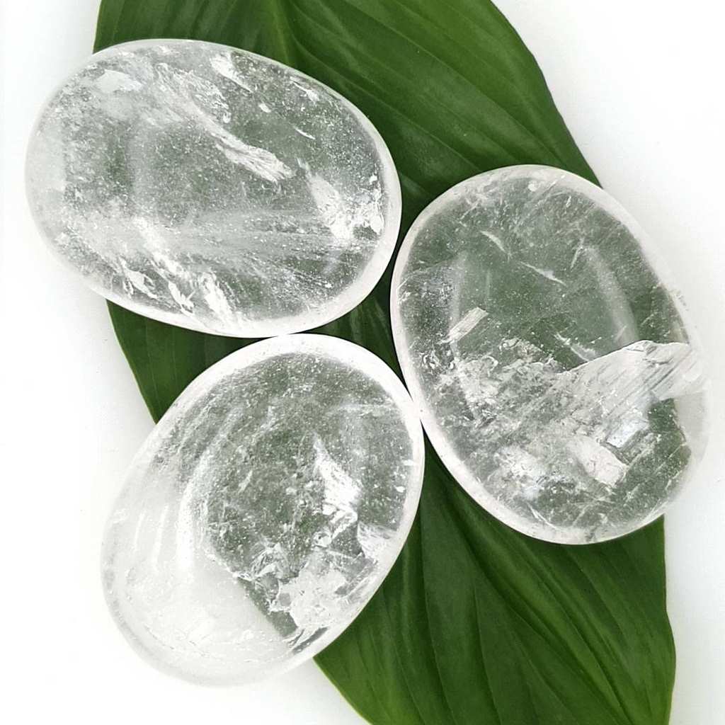 clear quartz palm stones