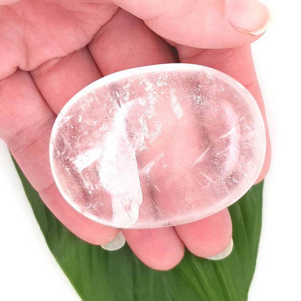 clear quartz palm stones