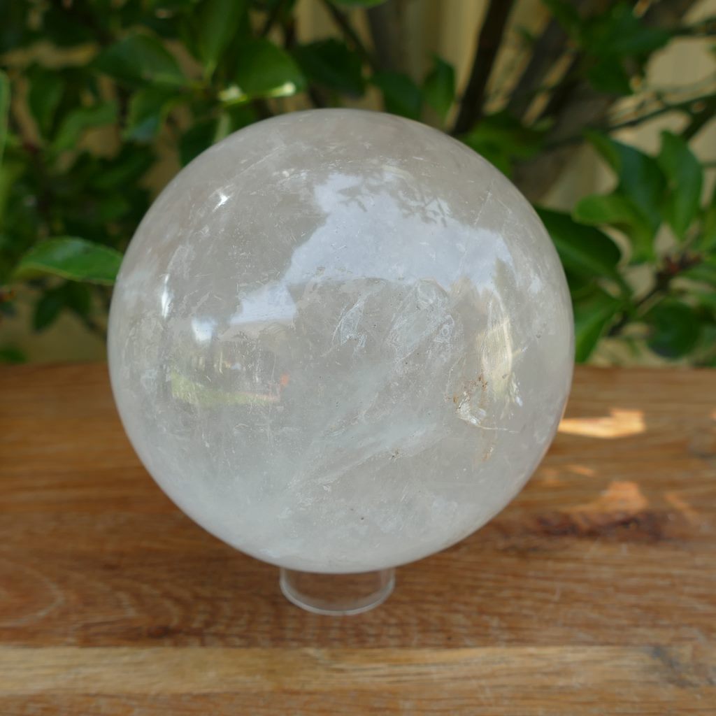 large clear quartz crystal sphere