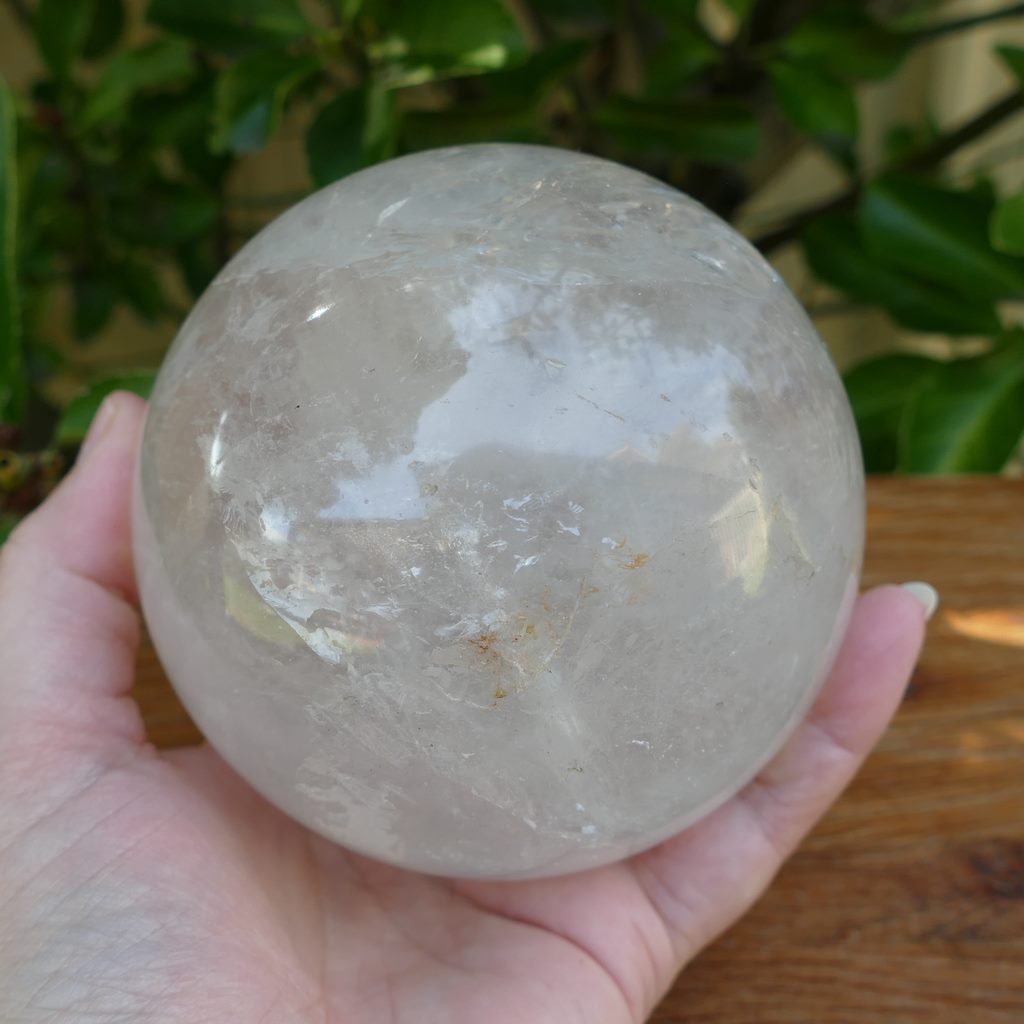 large clear quartz crystal sphere