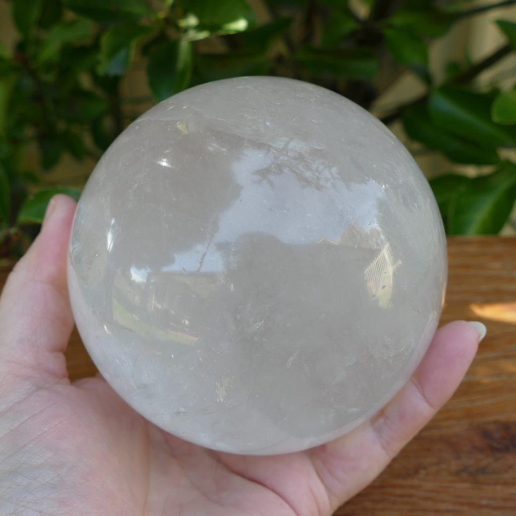 large clear quartz crystal sphere