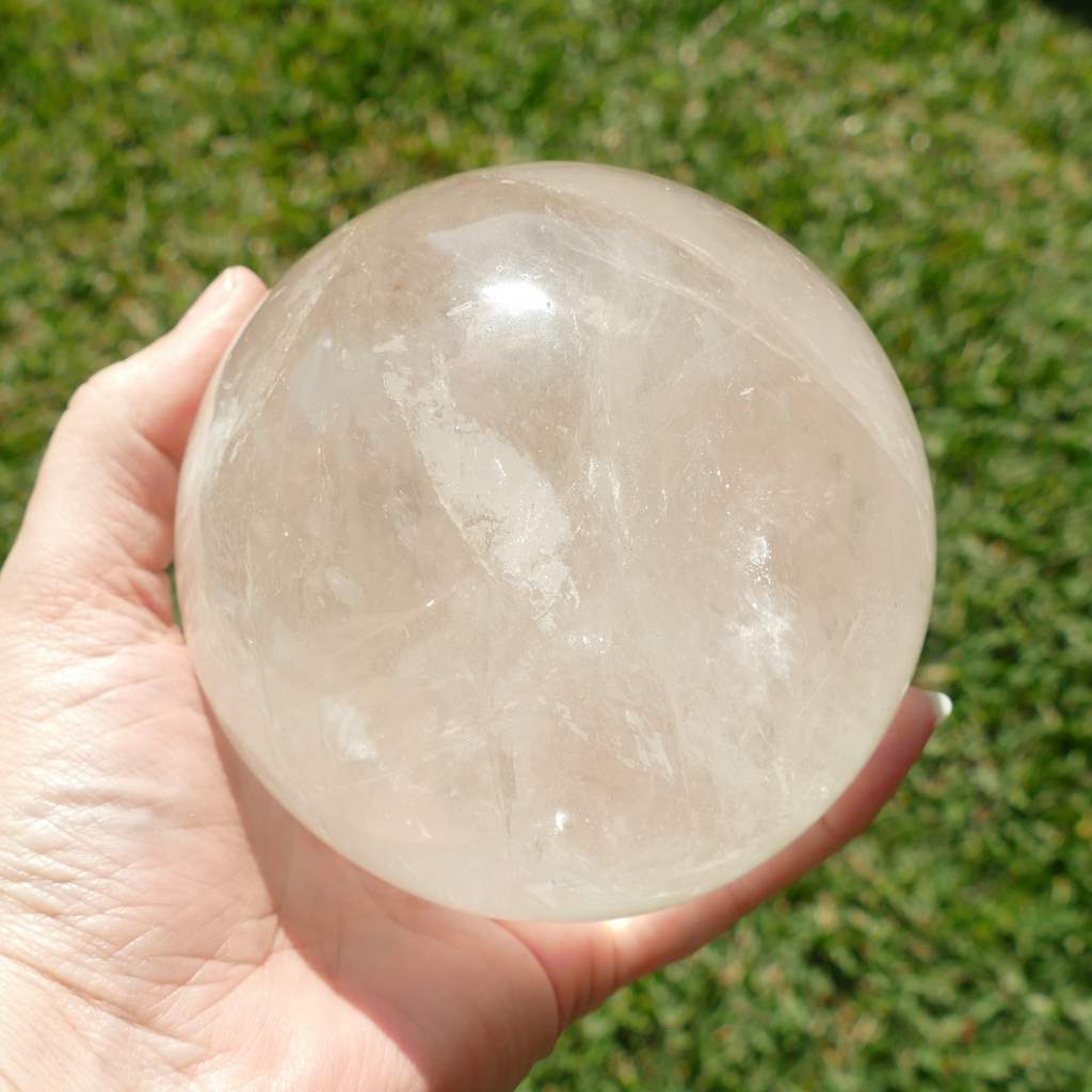 large clear quartz crystal sphere