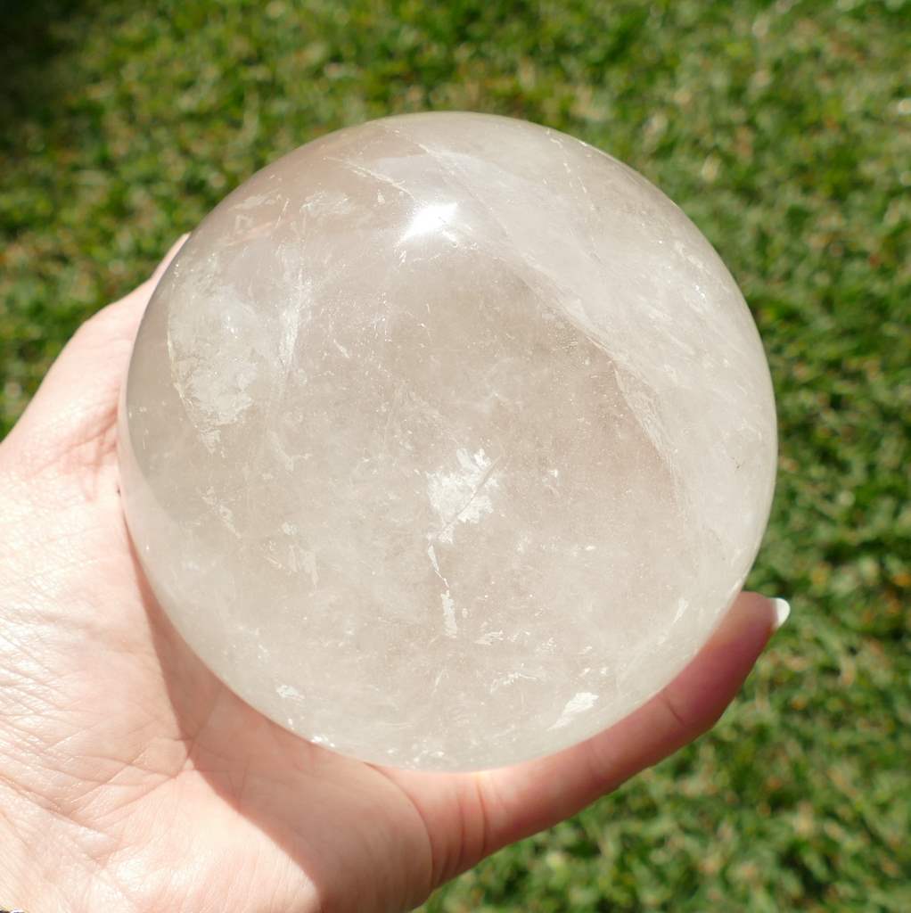 large clear quartz crystal sphere