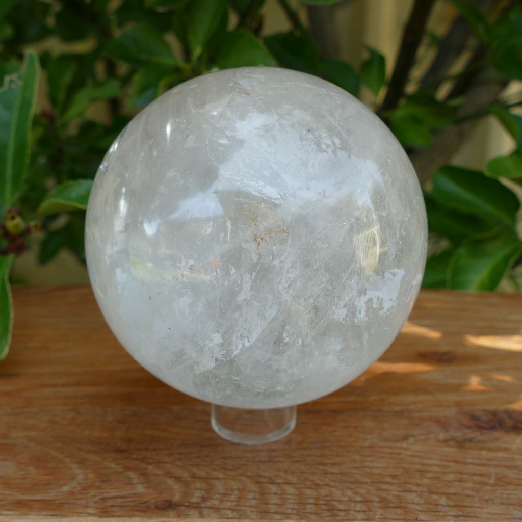 large clear quartz crystal sphere