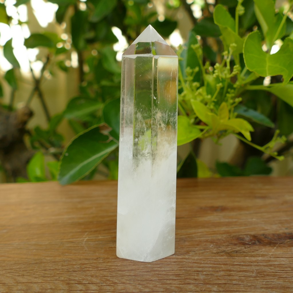 clear quartz crystal point