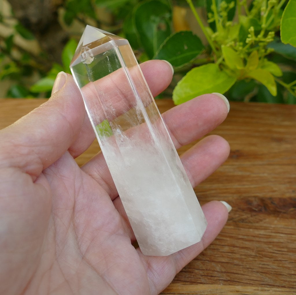 clear quartz crystal point