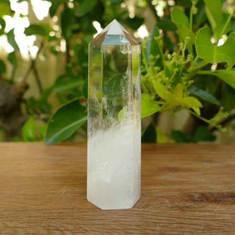 clear quartz crystal point