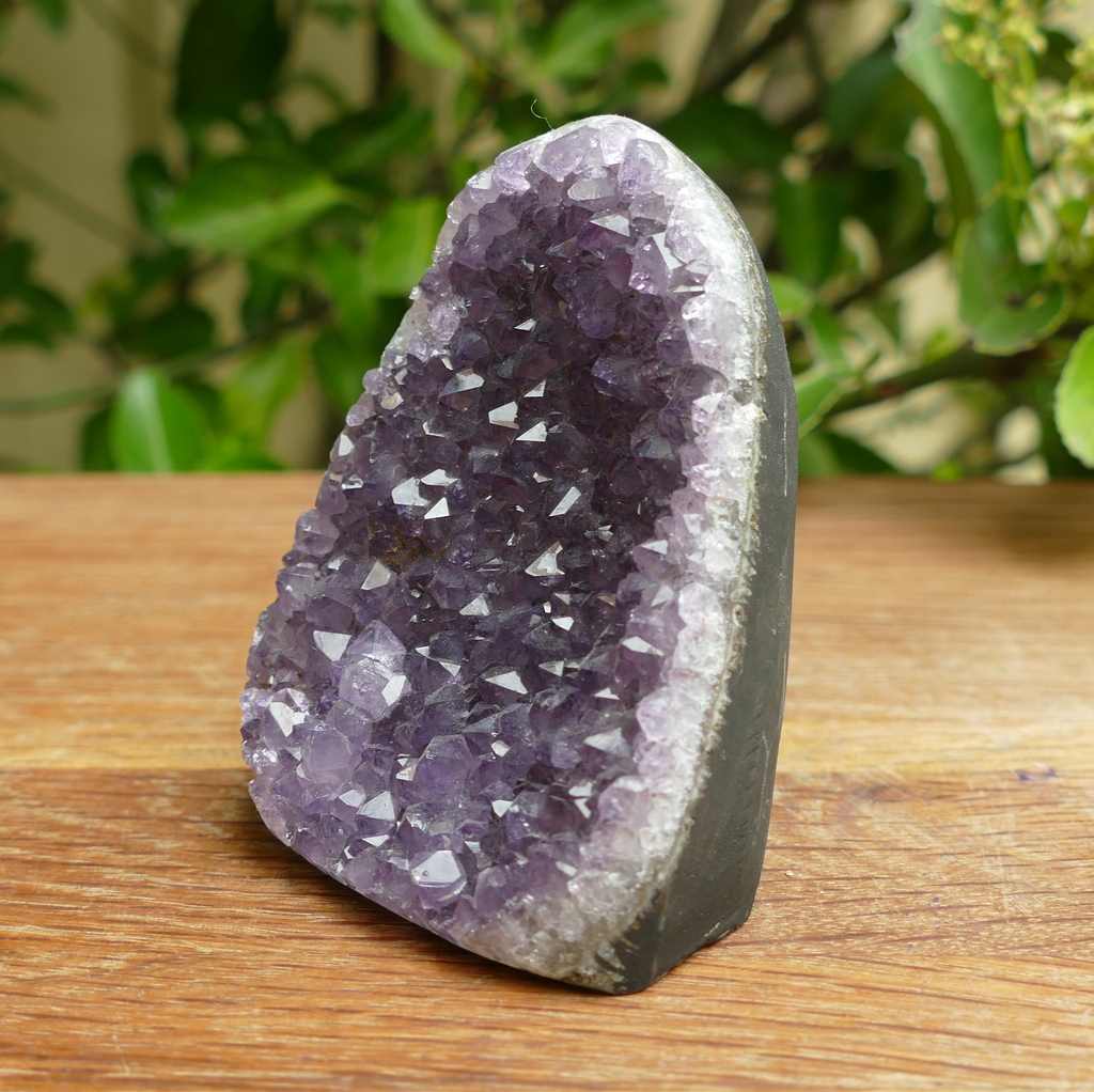 amethyst cluster cut base polished edges