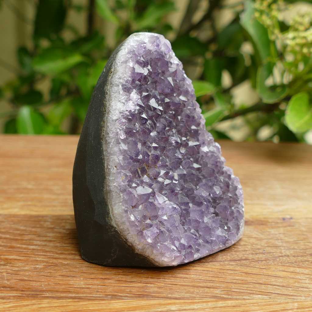 amethyst cluster cut base polished edges