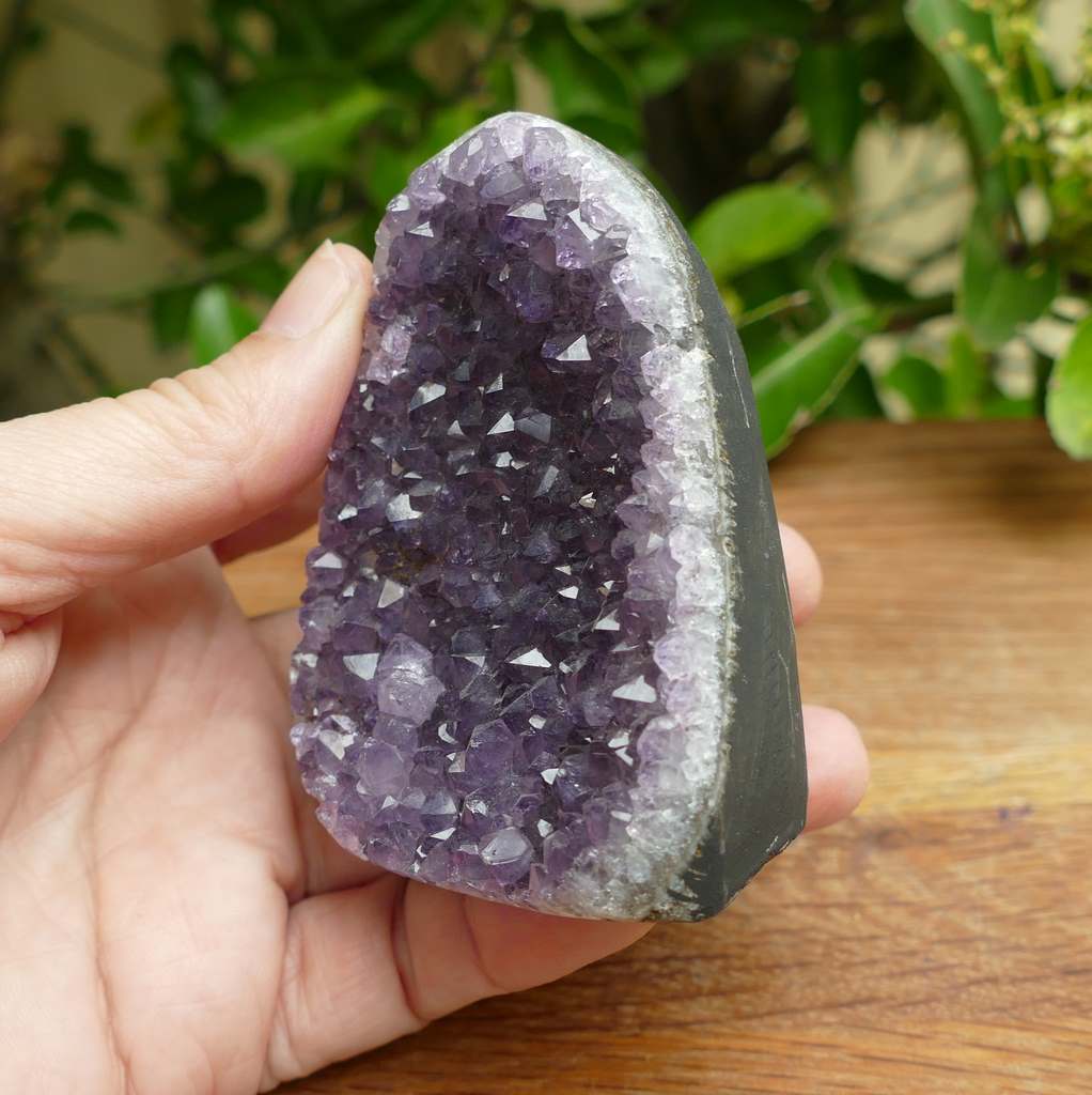 amethyst cluster cut base polished edges