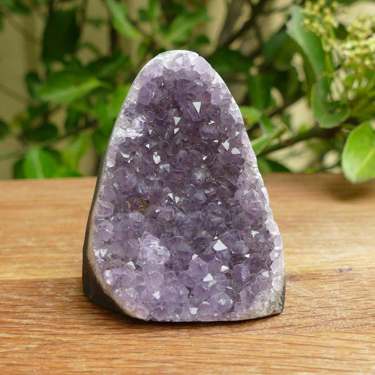 amethyst cluster cut base polished edges