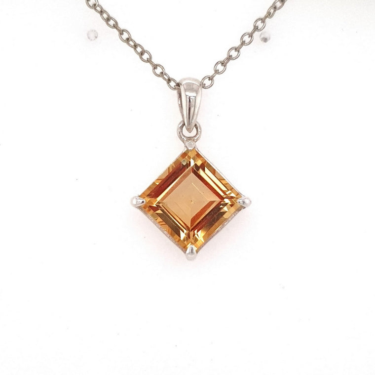 citrine crystal pendant