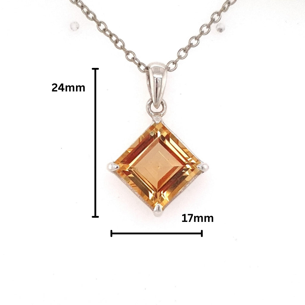 citrine crystal pendant