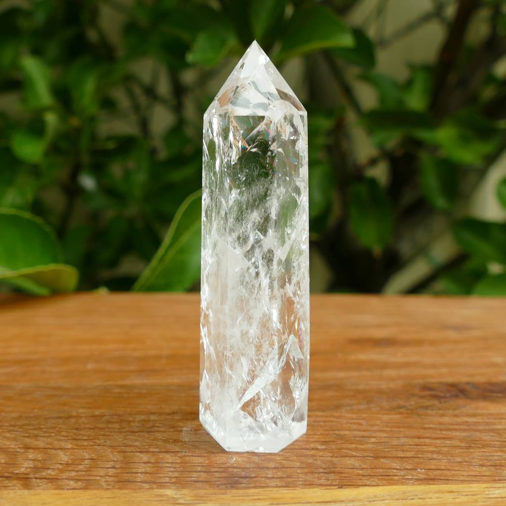 fire and ice quartz polished point