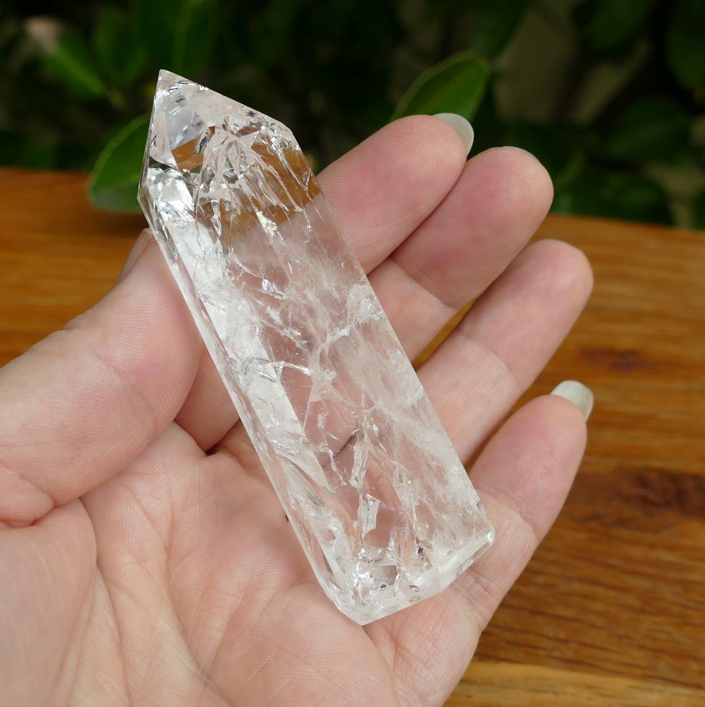 fire and ice quartz polished point