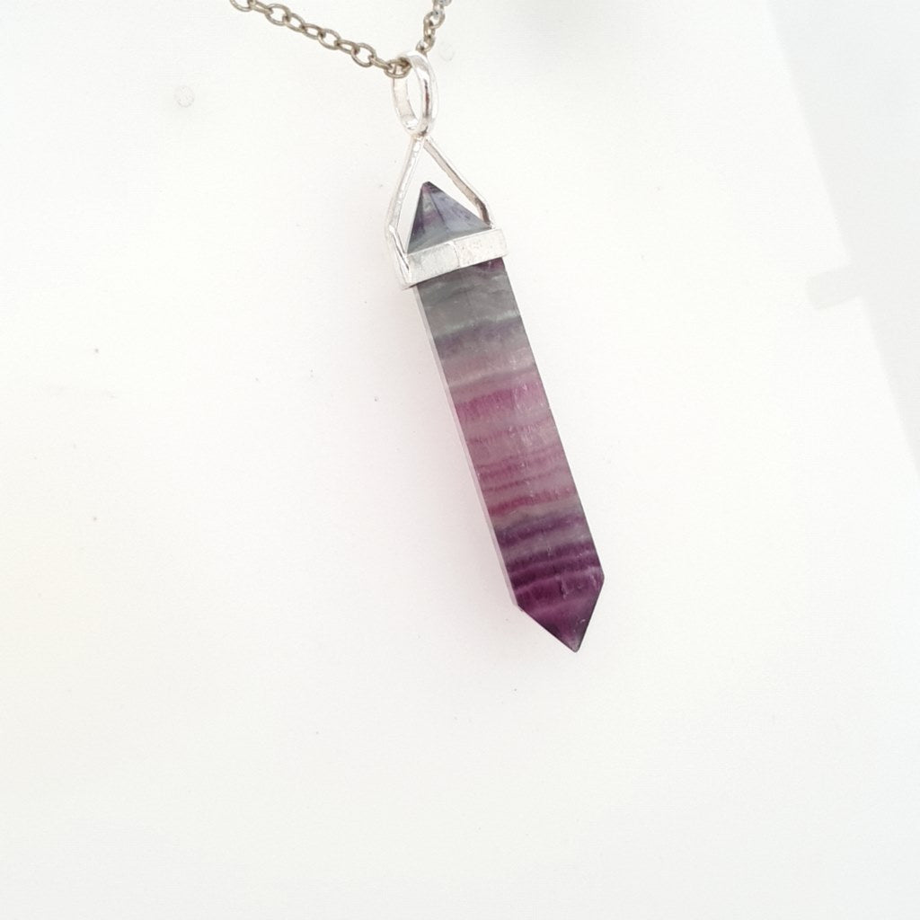 fluorite double terminated pendant