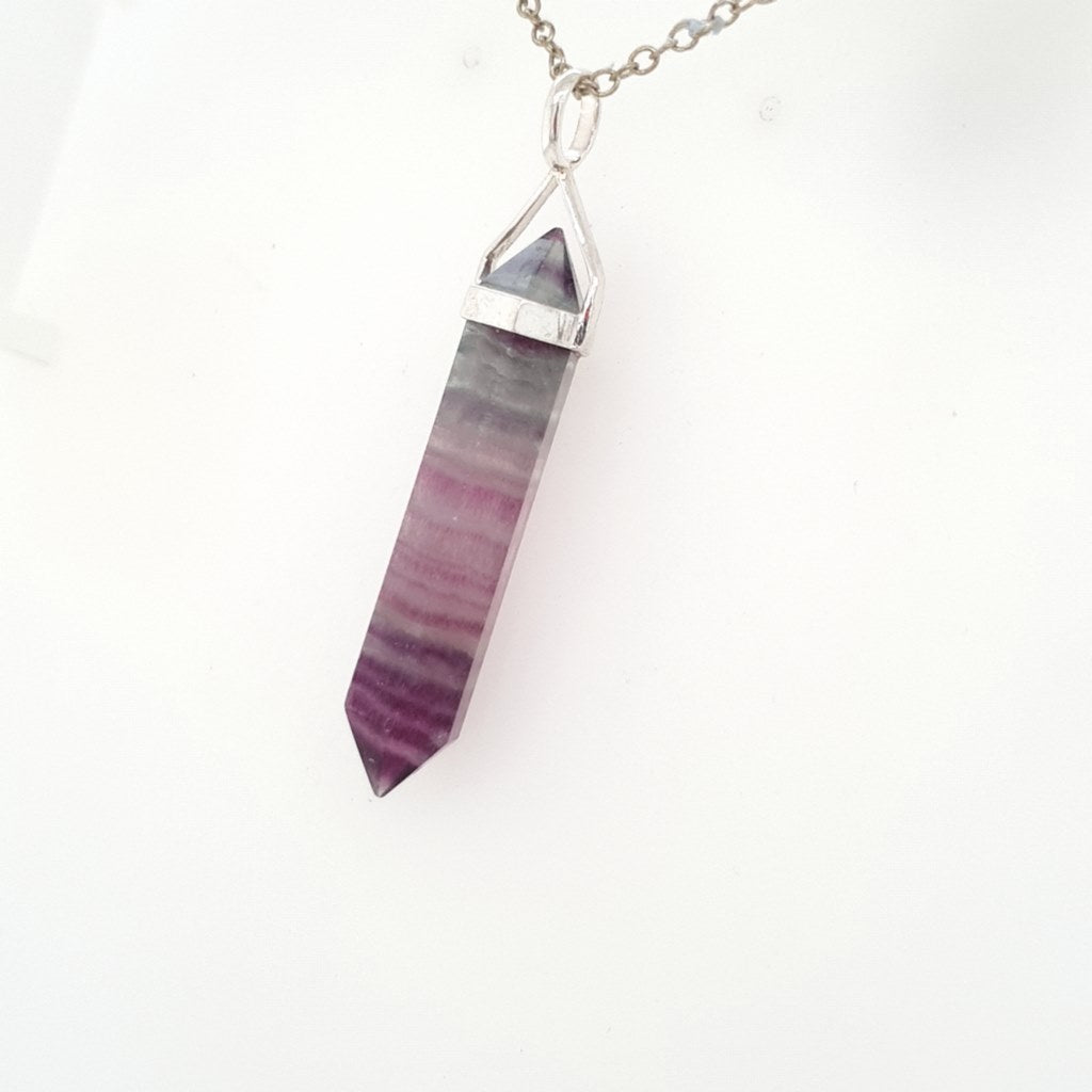 fluorite double terminated pendant