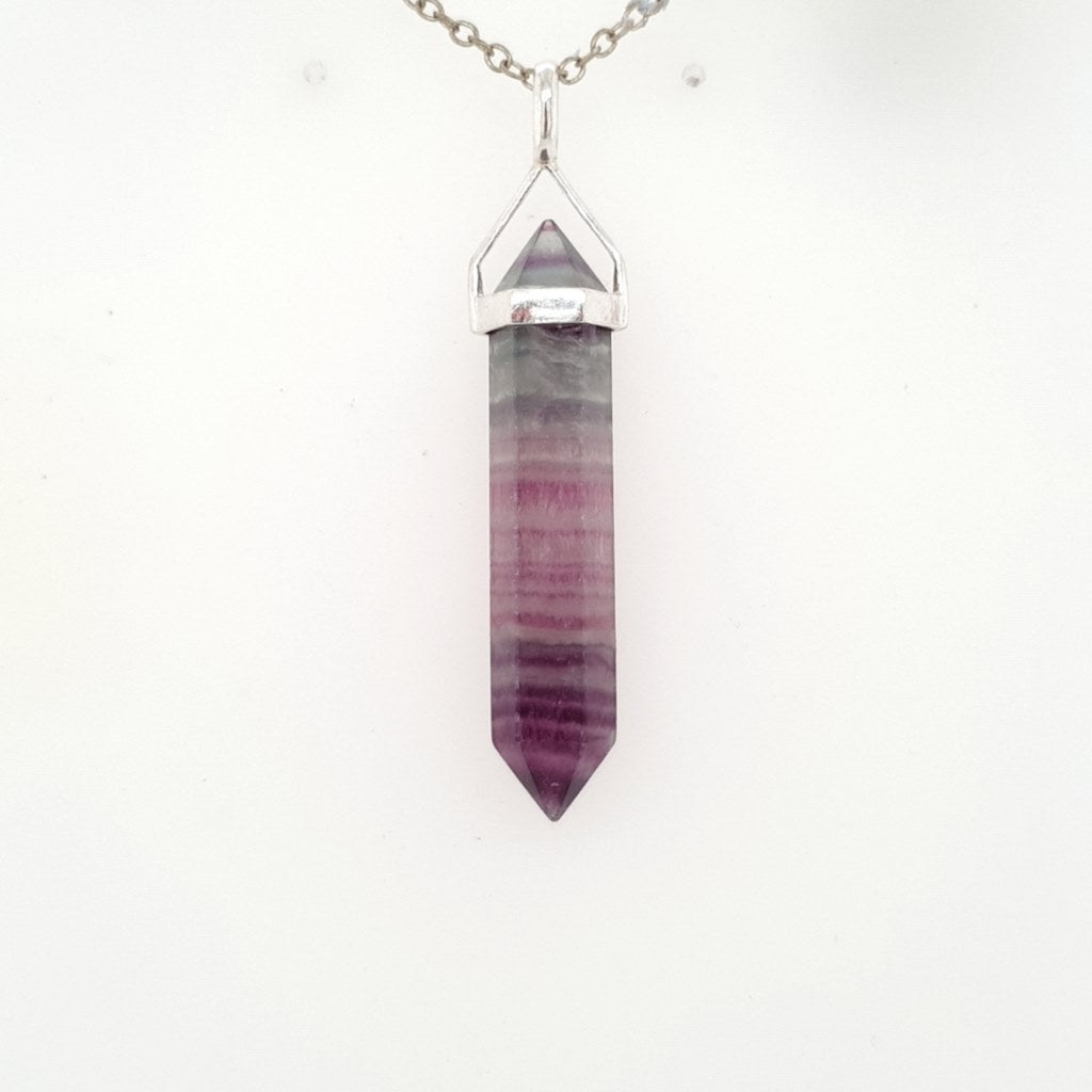 fluorite double terminated pendant