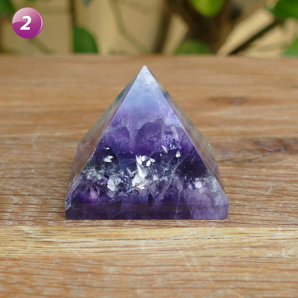 Fluorite Crystal Pyramids | Rainbow Fluorite Pyramid for Success Healing Reiki Stress Relief