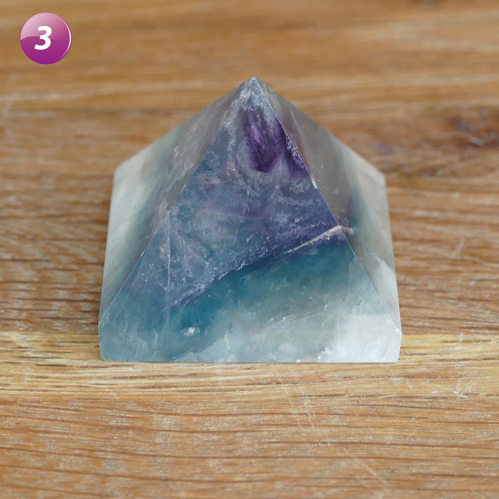 Fluorite Crystal Pyramids | Rainbow Fluorite Pyramid for Success Healing Reiki Stress Relief