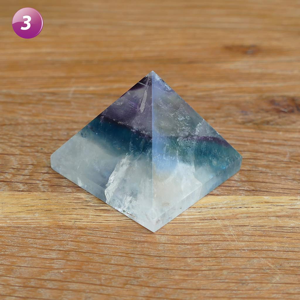 Fluorite Crystal Pyramids | Rainbow Fluorite Pyramid for Success Healing Reiki Stress Relief