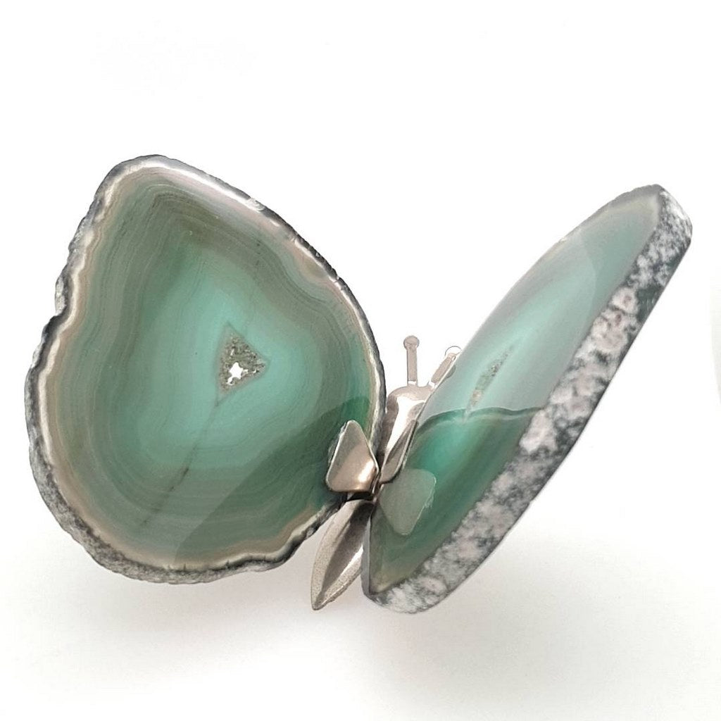 green agate crystal butterfly