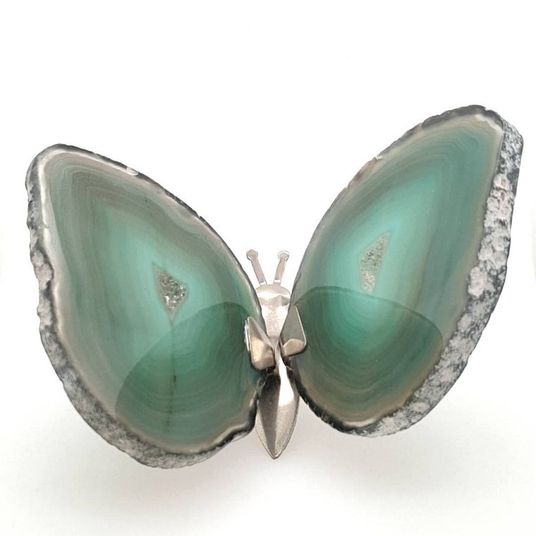 green agate crystal butterfly