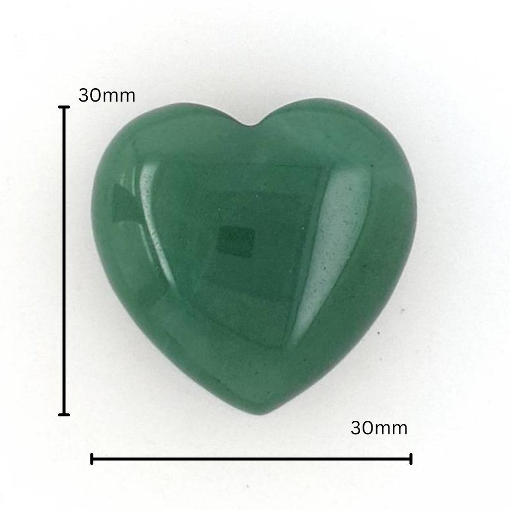 small green aventurine hearts
