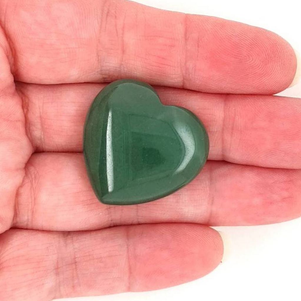 small green aventurine hearts