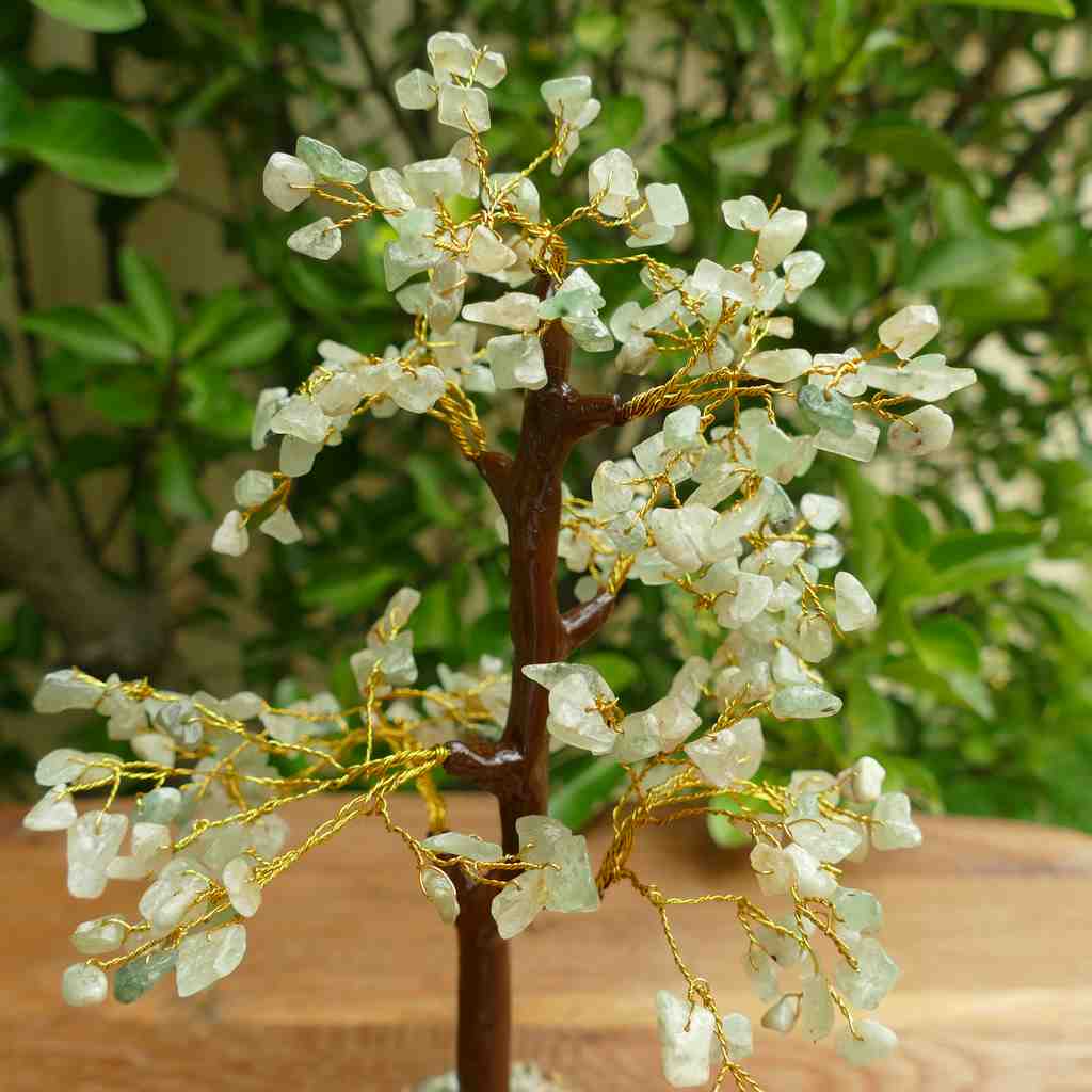 green aventurine tree wood base