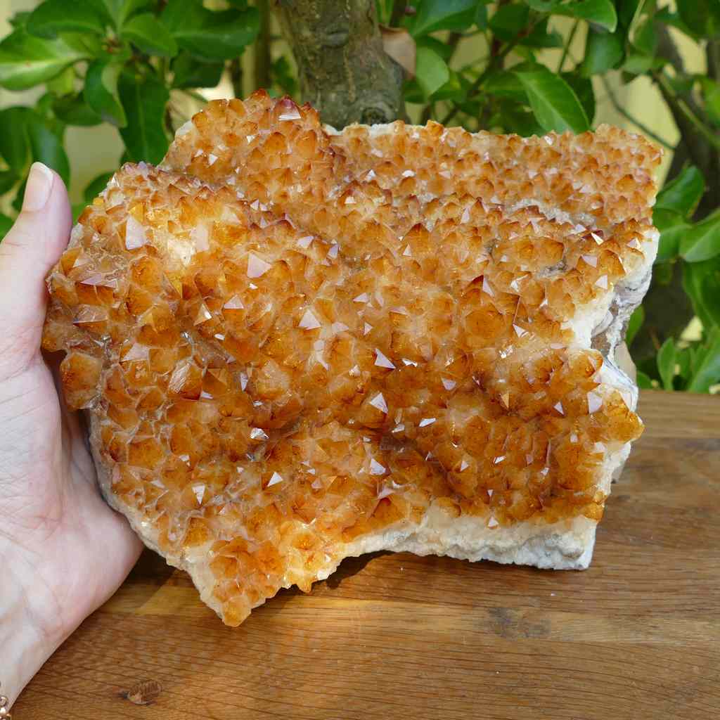 Citrine Crystal Cluster Raw Mineral Healing Stone for Wealth & Luck