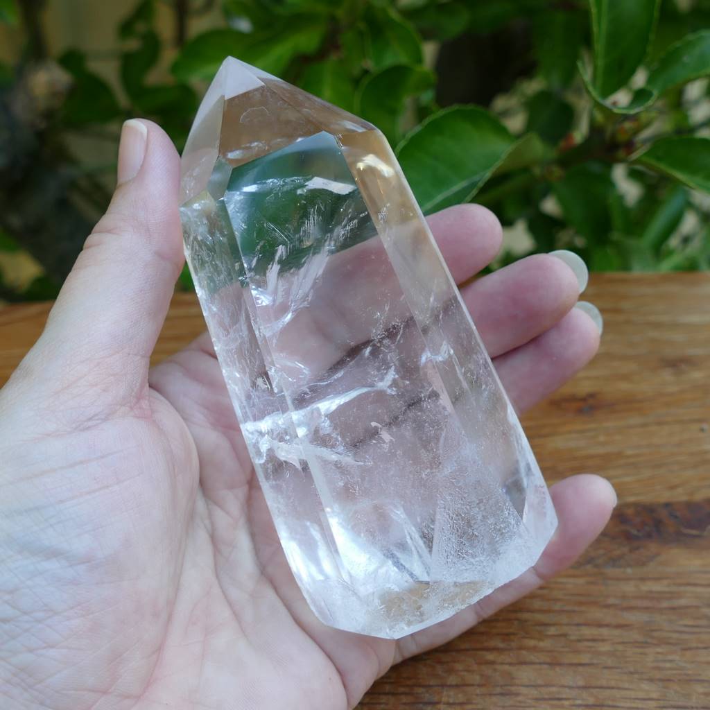 large clear quartz crystal point