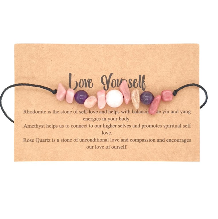 love yourself crystal bracelet