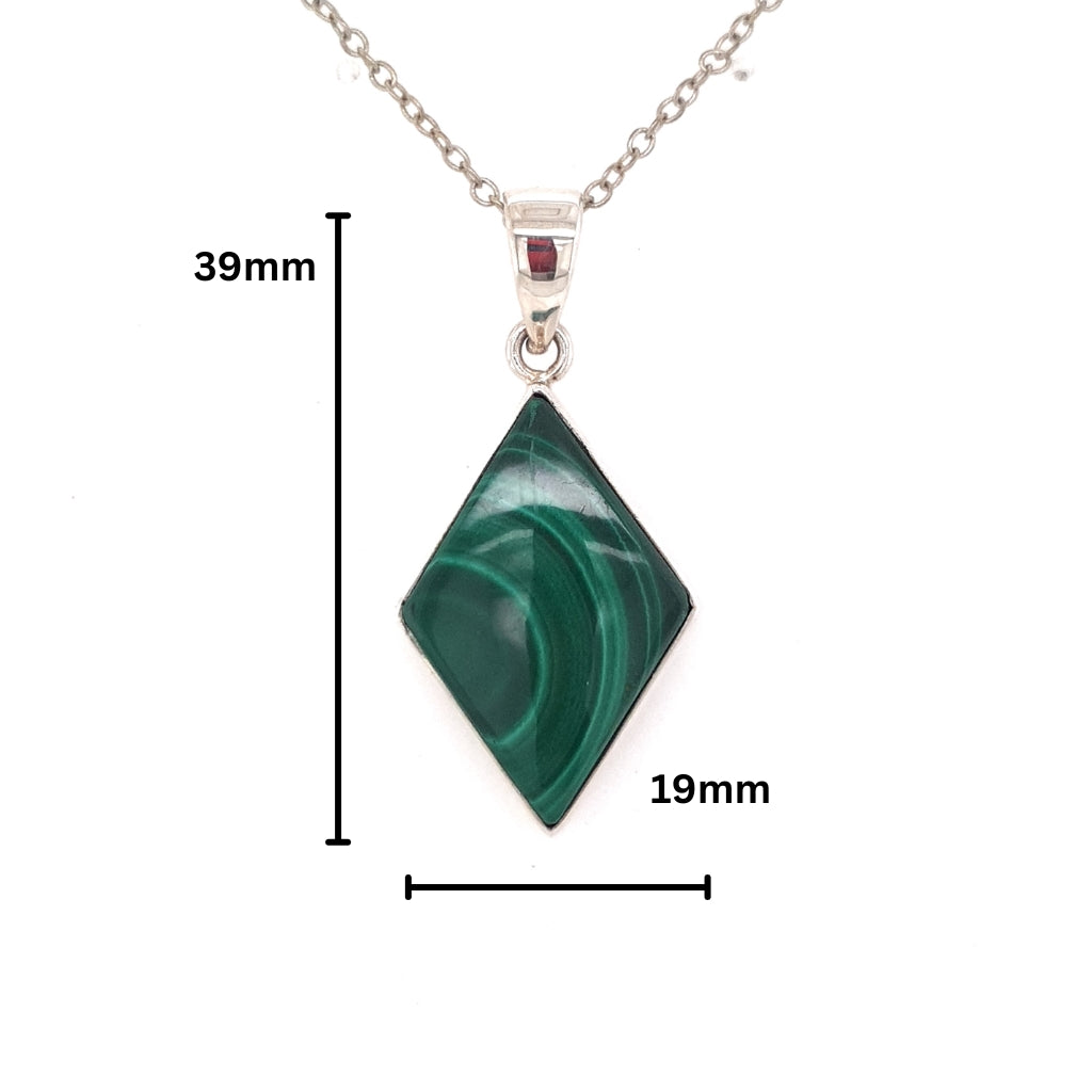 malachite crystal pendant