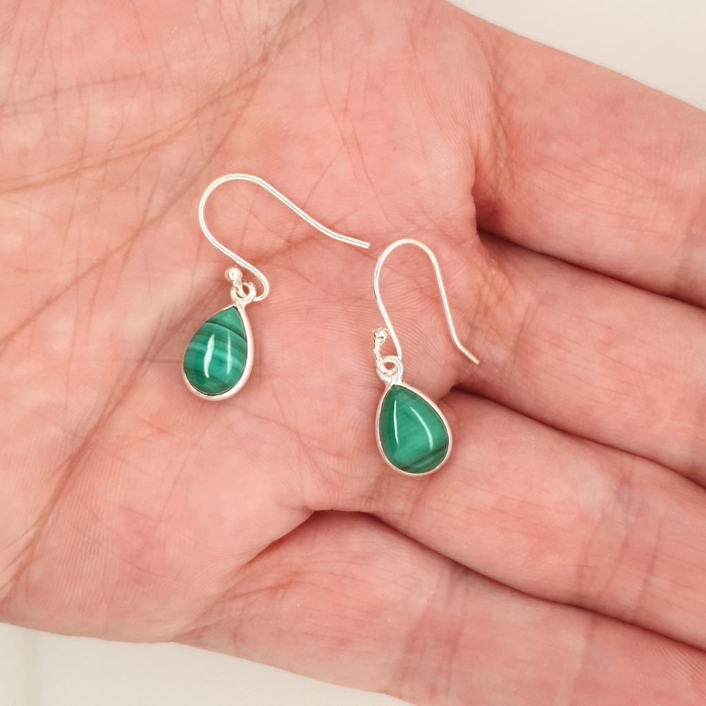 malachite crystal earrings