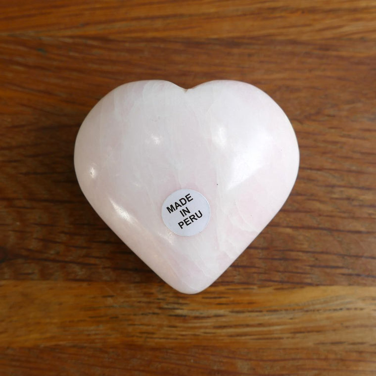 pink mangano calcite crystal heart