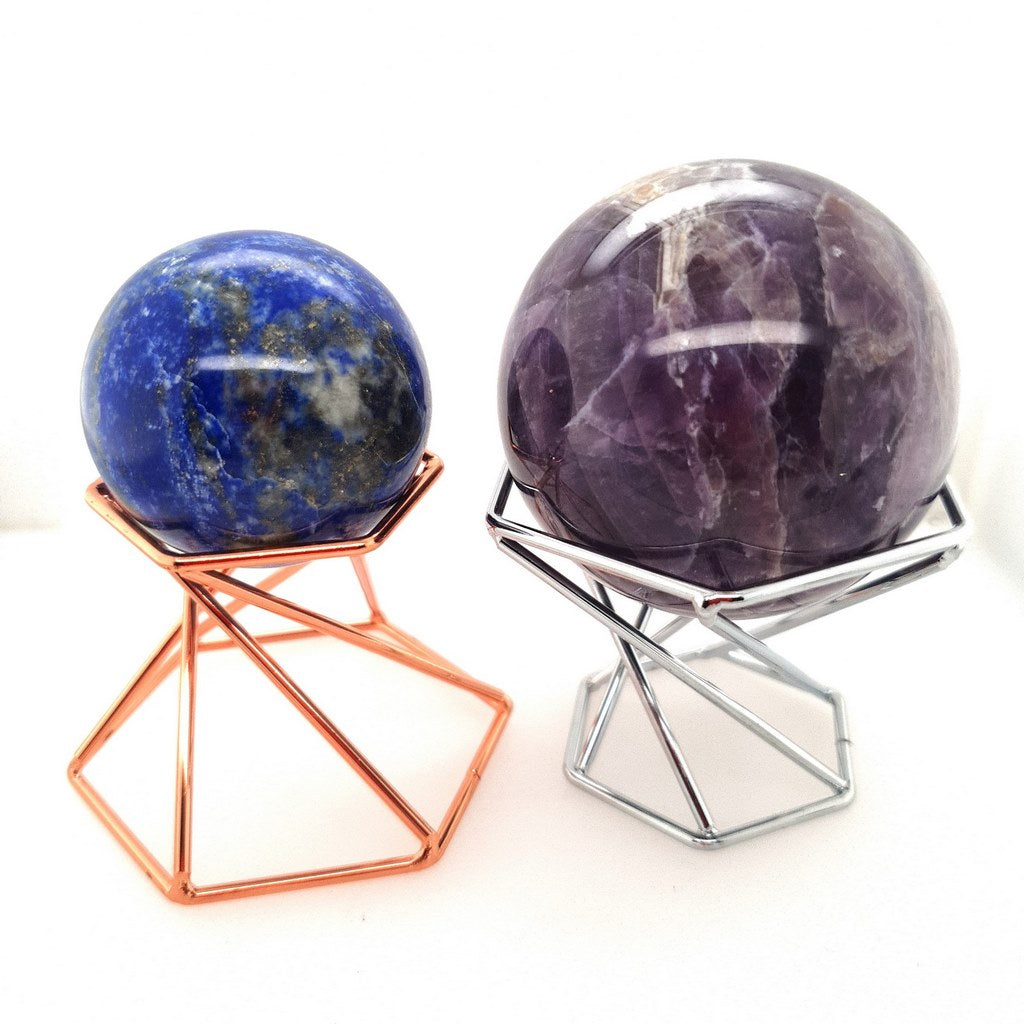 metal crystal sphere display stand