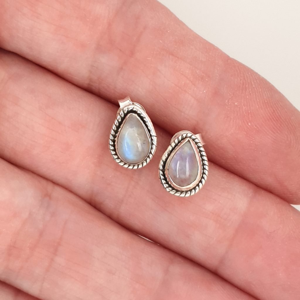 moonstone stud earrings