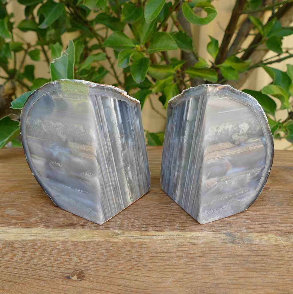 natural agate bookends