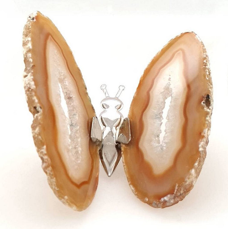 natural agate butterfly