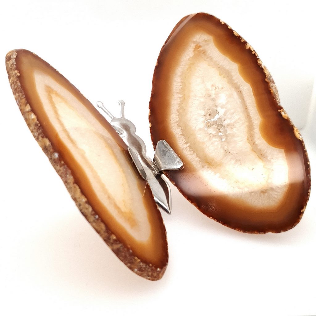 natural agate butterfly