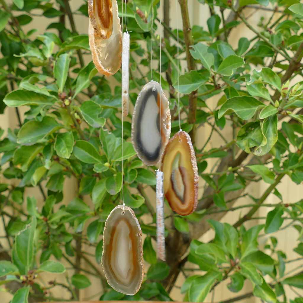 natural agate slice windchimes