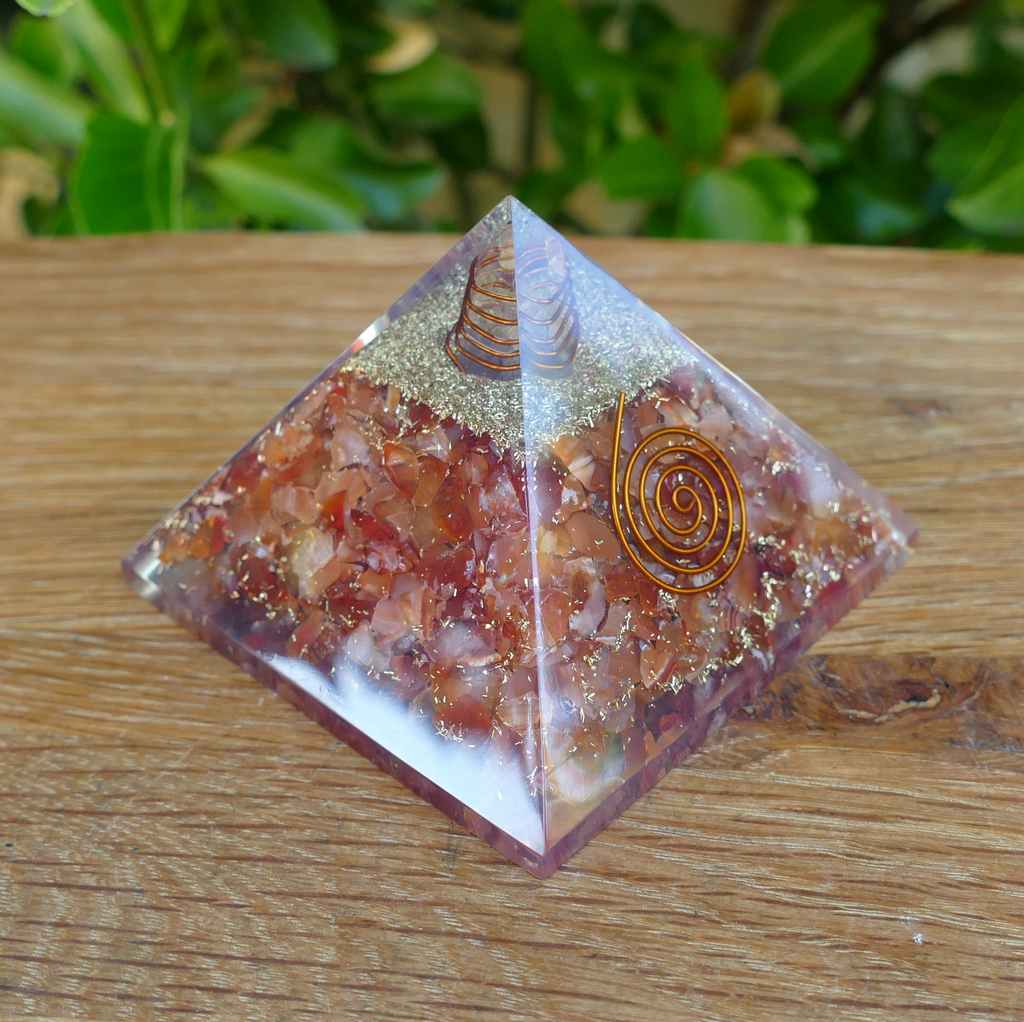 Orgone Pyramid Carnelian Crystals